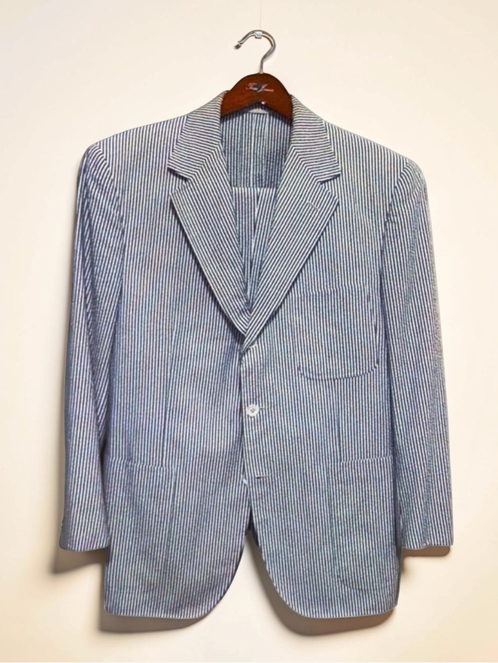 Alan NY Men’s Blue White Seersucker Suit | Summer Classic | Southern Charm
